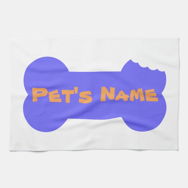 Blue Bone personalised Dog Kitchen Towel (Horizontal)