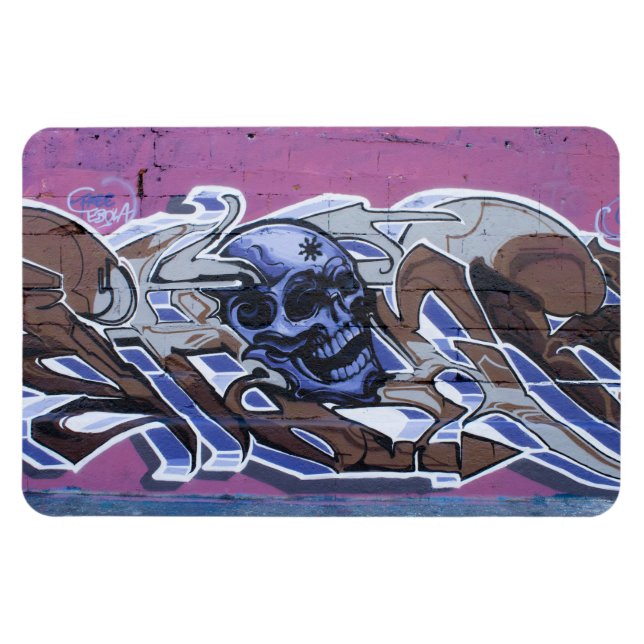 Blue Bonehead Graffiti Magnet (Horizontal)