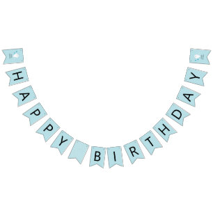Blue Boo Happy Birthday Party Decor  Bunting