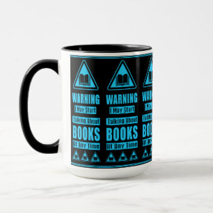 Blue Book Lovers Warning Sign Mug