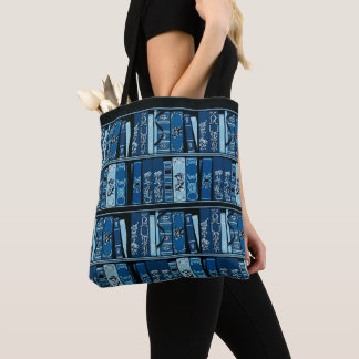 Blue Book Shelves Vintage Books  Tote Bag