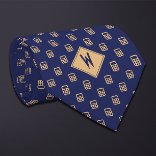 Blue Bookkeeper Calculator Tie
