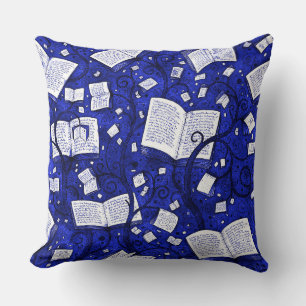Blue Books Background Cushion