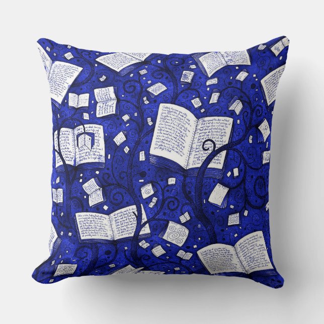 Blue Books Background Cushion (Front)