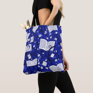 Blue Books Background Tote Bag