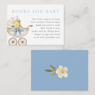 Blue Books for Baby Card Vintage Pram Baby Shower