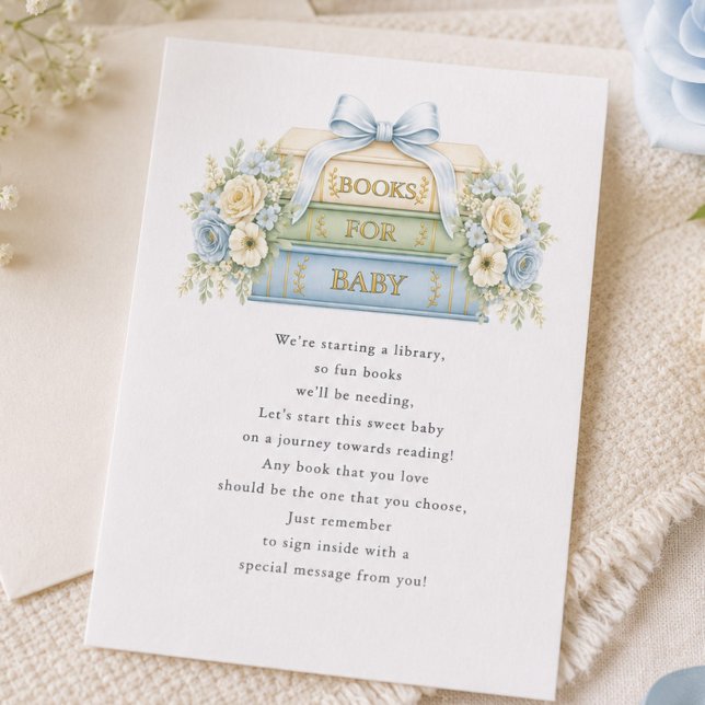 Blue Books for Baby Shower Insert Card (Creator Uploaded)