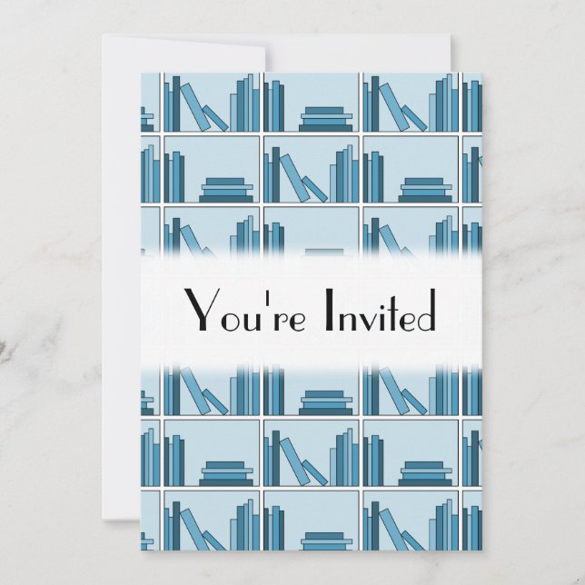Blue Books on Shelf. Invitation (Front)