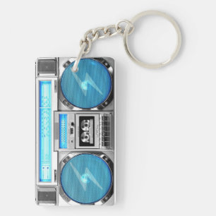Blue boombox key ring