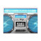 Blue boombox