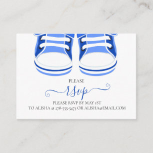 BLUE BOOTIES, BABY SHOWER RSVP Enclosure Card