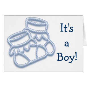 Blue Booties Greeting Card - It's a Boy!