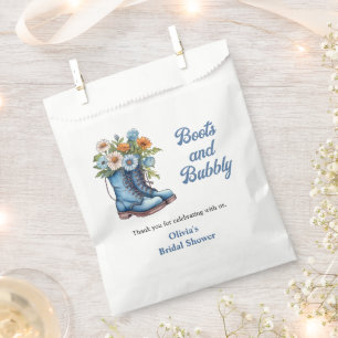 Blue Boots and Bubbly Blue Western Bridal Shower Favour Bags