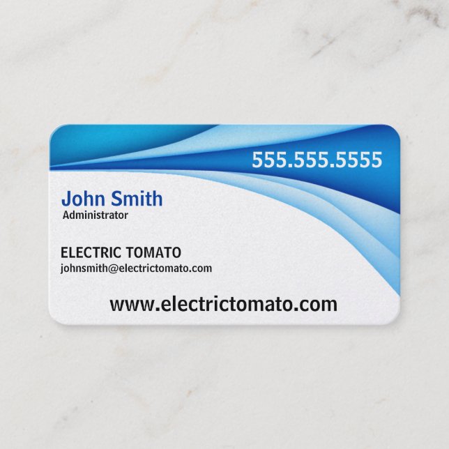 Blue Border Decorative Business Card (Front)