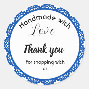 Blue border design business stickers