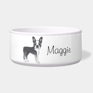 Blue Boston Terrier Cute Cartoon Dog With A Name