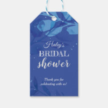 Blue Botanical Bridal Shower Thank You
