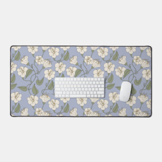 Blue Botanical Cottagecore Floral Desk Mat