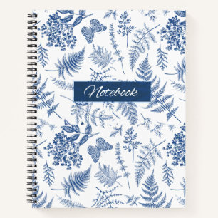 Blue Botanical Deluxe Spiral Notebook