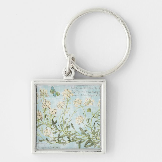 Blue Botanical Key Ring (Front)