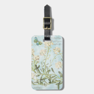 Blue Botanical Luggage Tag
