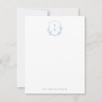 Blue botanical monogram personalised Stationery