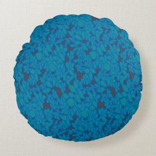 Blue Botanical Round Pillow   Luxe Cosy Decor