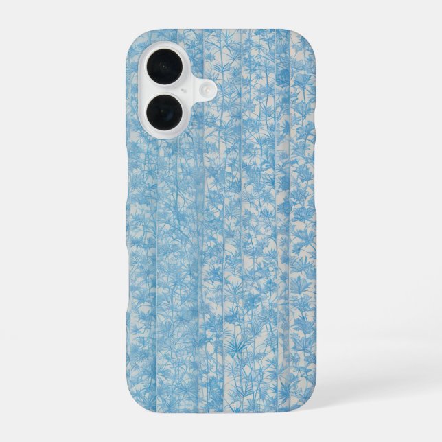 Blue Botanical Stripe Phone Case (Back)