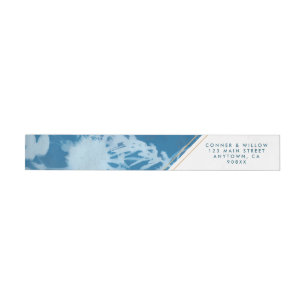 Blue Botanical Wraparound Address Label