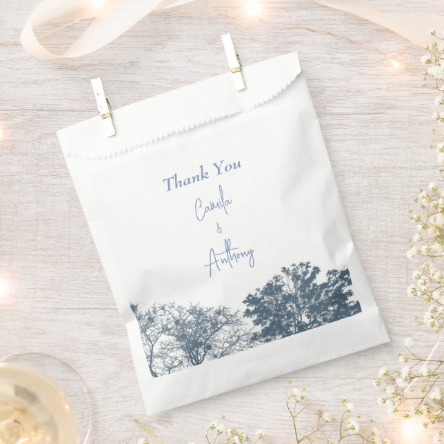 Blue Bottom Trees Boho Wedding Favour Bags (Clipped)