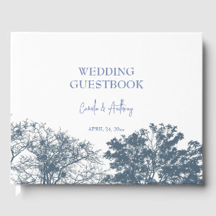 Blue Bottom Trees Boho Wedding Guest Book