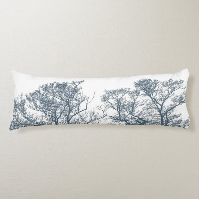 Blue Bottom Trees Tropical Boho Body Cushion (Front)