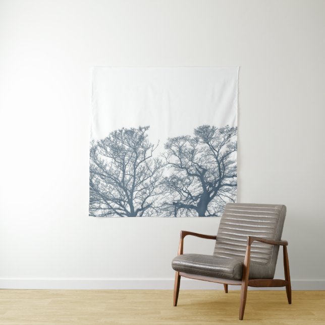 Blue Bottom Trees Tropical Boho Tapestry (In Situ)