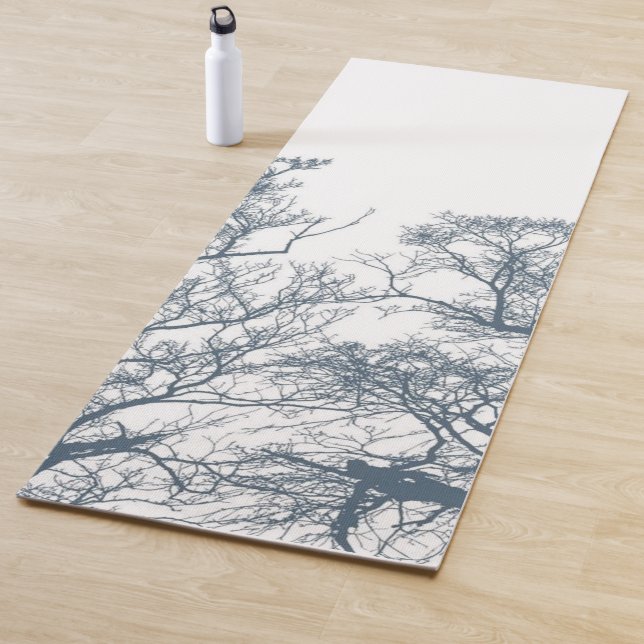 Blue Bottom Trees Tropical Boho Yoga Mat (In Situ)