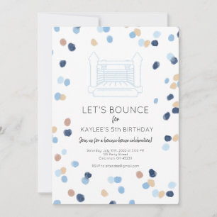 Blue Bounce House Party Invite