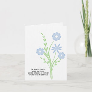blue bouquet sympathy thank you card