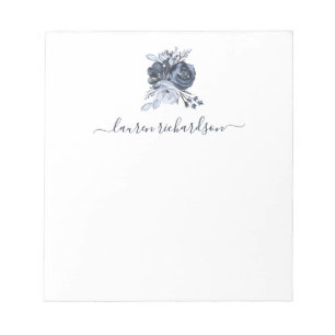 Blue Bouquet   Watercolor Floral Notepad