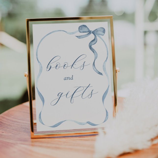Blue Bow and Ribbon Books and Gifts Sign (Creator Uploaded)