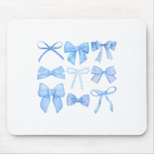 Blue Bow And Ribbon Cute Graphic Girls Women Coque Mouse Mat