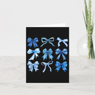 Blue Bow And Ribbon Cute Graphic Women Girls Coque Card