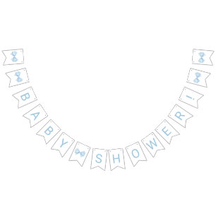 Blue Bow Baby Shower Bunting