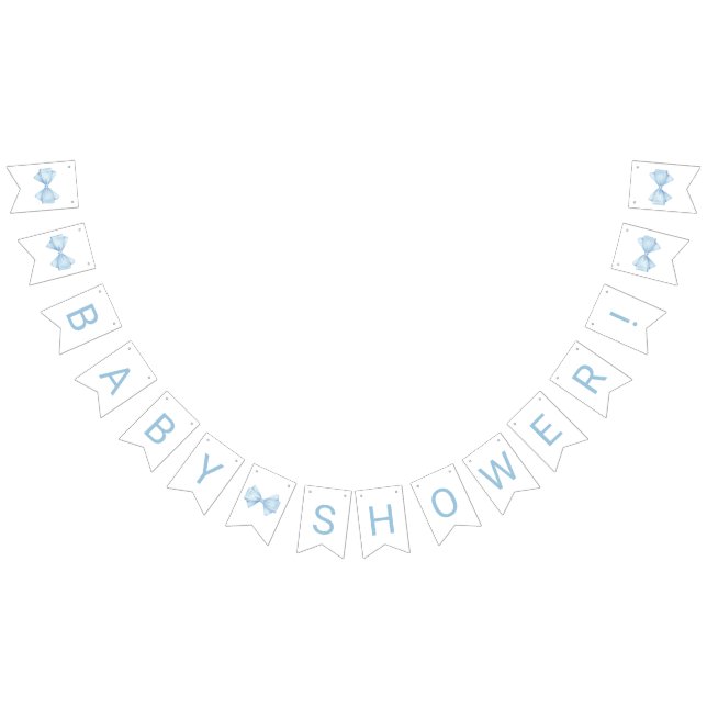 Blue Bow Baby Shower Bunting (All)
