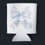 Blue Bow Baby Shower Coquette Bow Theme Can Cooler<br><div class="desc">Celebrate the arrival of your little one in timeless style with this Elegant Blue Coquette Bow Baby Shower Theme. Featuring soft blue tones, delicate bows, and a romantic coquette aesthetic, this design perfectly captures feminine charm and sophistication. Ideal for the modern mom-to-be who loves all things pretty and polished —...</div>