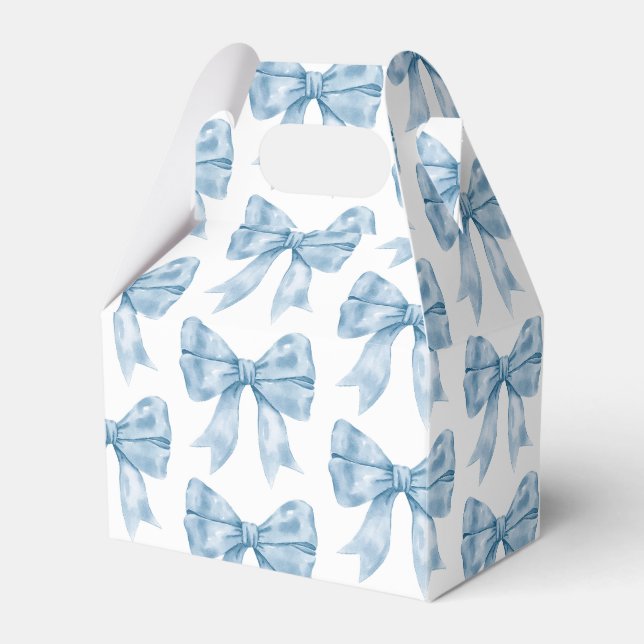 Blue Bow Baby Shower Favour Box (Front Side)