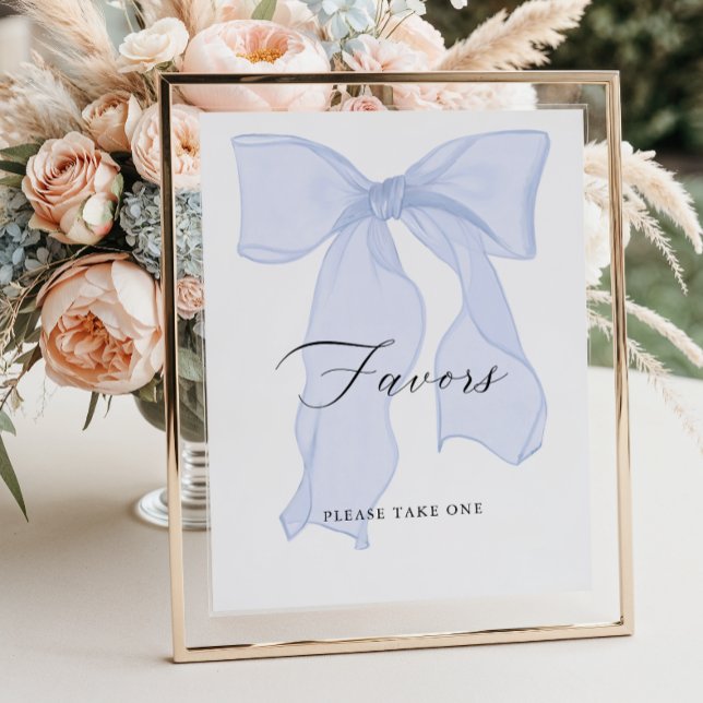 Blue Bow Baby Shower Favours Poster (Creator Uploaded)