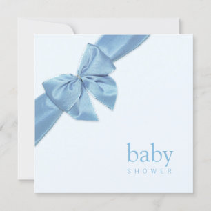Blue Bow Baby Shower invitation