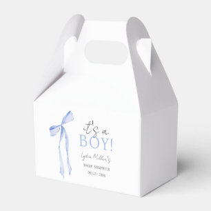 Blue Bow Baby Shower Invitation, Boy Baby Shower Favour Box