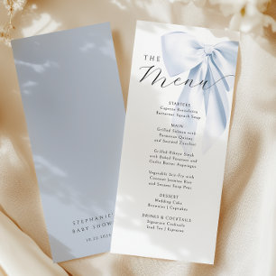 Blue Bow Baby Shower  Menu