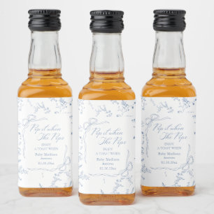 Blue Bow Baby Shower Pop it When She Pops Liquor Bottle Label
