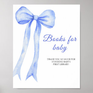 Blue bow - books for baby poster